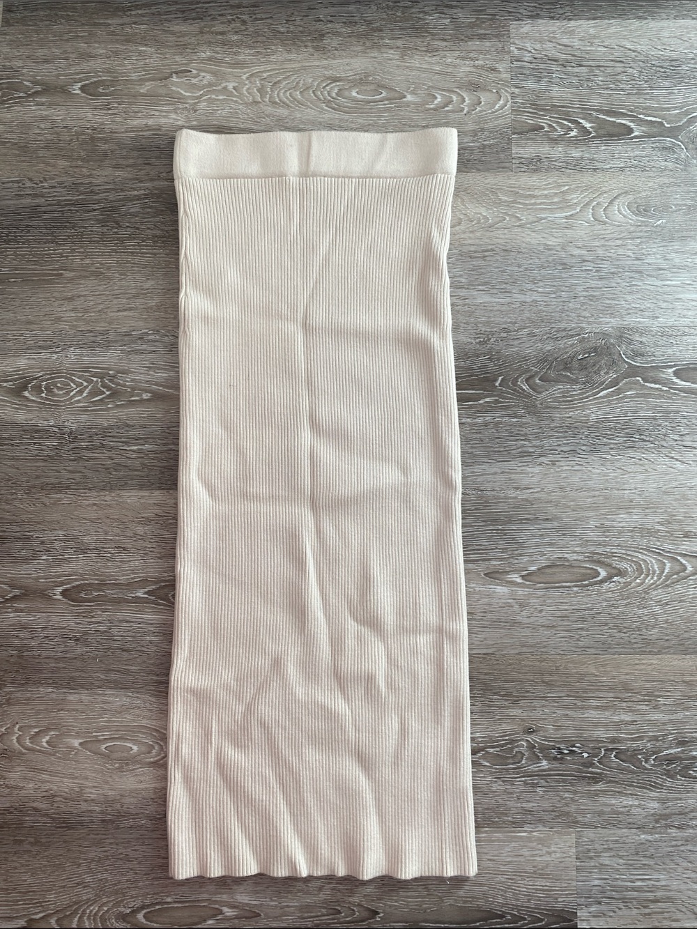 Cream Ribbed Knit Maxi Skirt - Women